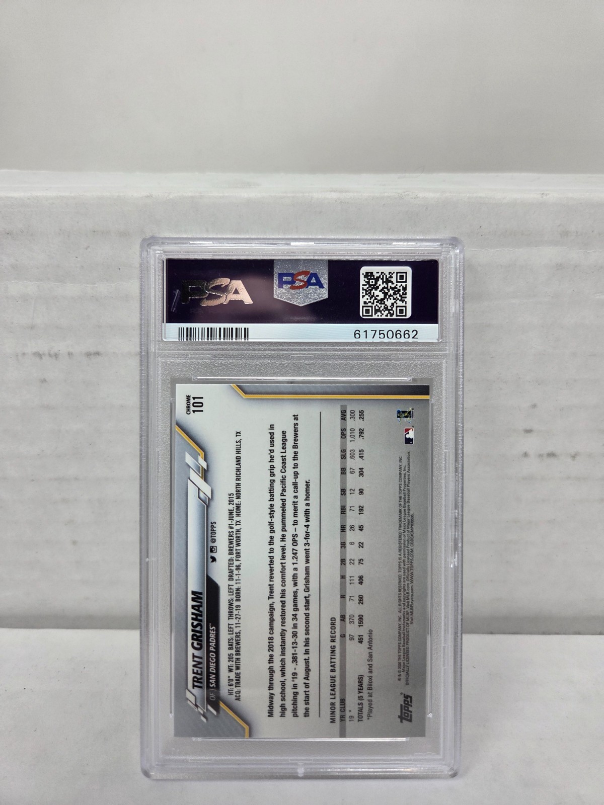 2020 Topps Chrome TRENT GRISHAM RC ROOKIE CARD PSA 10 GEM MINT view 2