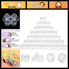 10g 100ct Small Plastic Sample Containers with Lids, Empty Jars Spatulas