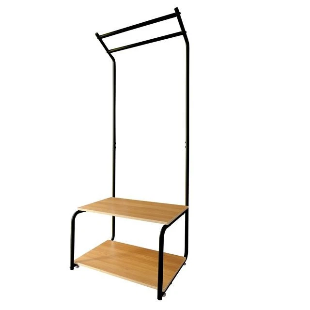 Perchero burro metálico negro – 2 baldas + 4 ganchos laterales - Imagen 4 de 4