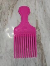 Vintage Goody Plastic Hot Pink Crocodile Textured Hair Pick Comb Lift 90’s  6.5”