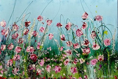 GROSSES ORIGINAL ABSTRAKTES ACRYL GEMÄLDE AUF 91 x 61 cm LEINWAND von dianeplantart.