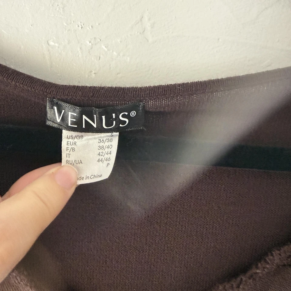 Venus Sweater Y2k Small Brown Crochet Trim Long Sleeve Pullover Fairy Top - Image 4 of 4