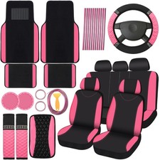 BBTO 43 Pcs Bling Car Accessories Set for Women Front  Rear Seats Polyester