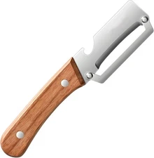 Multi-Functional Vegetable Peeler for Kitchen, Stainless Steel Peeler with Woode