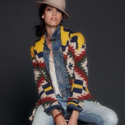 Ralph Lauren Aztec Navajo Unisex Cardigan selten M L ($1890)