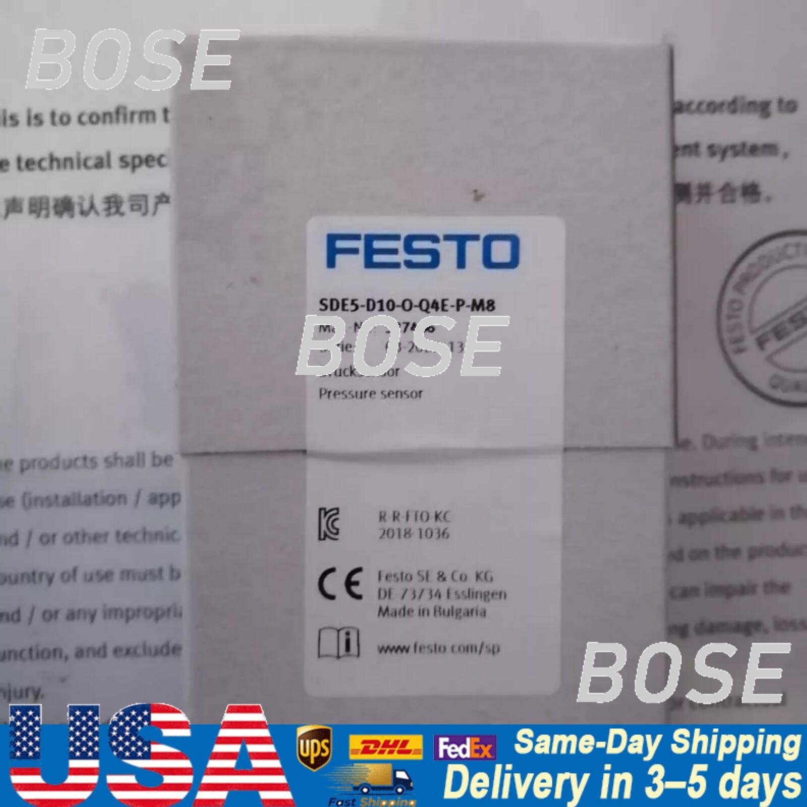 NEW FESTO 527466 SDE5-D10-O-Q4E-P-M8 Pressure Sensor