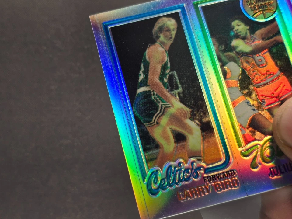 1996-97 Topps Finest Magic Johnson Larry Bird Julius Erving Refractor READ - Image 4 of 4