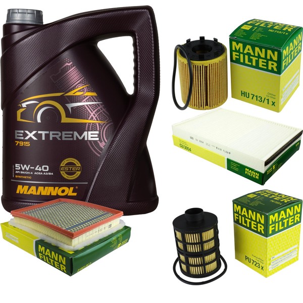 Mann Inspektionspaket 5L Mannol Extreme 5W-40 FüR Opel Astra H Caravan 1.3 Cdti-image