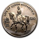 2022 Bvi 1 oz Ag Proof $10 Queen Elizabeth Ii Pearl Black (spots)