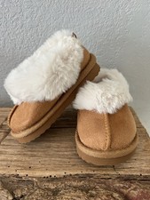 Toddler Slipper Faux Suede Fur Trim Wonder Nation Sz 3 Girl s Plush Lining