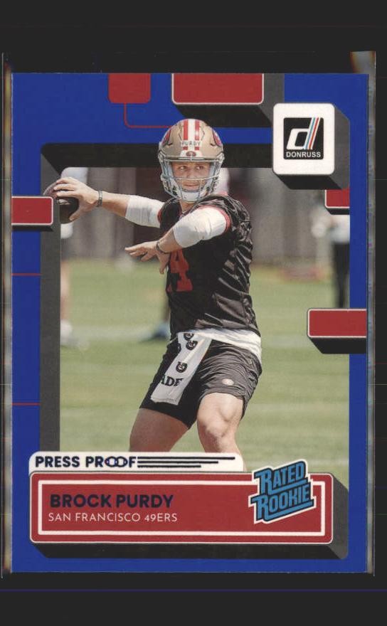 2022 Donruss #374 Brock Purdy Blue Press Proof - ( 139 )