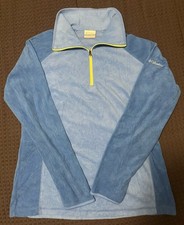 Columbia Fleece 1/4 Zip Pullover Sweater Blue / Green Jacket Women  s Size Large