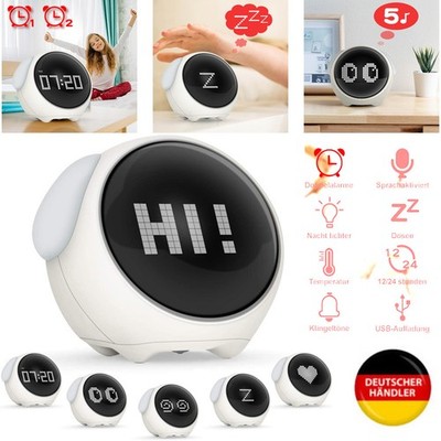 Digitaler Kinderwecker Wecker Emoji Wake UP Nachtlicht Zeitgesteuertes Wecker DE