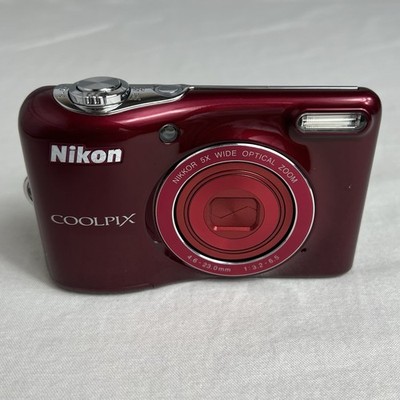 Nikon Coolpix L30 20.1MP Compact Digital Camera Red 5x Optical Zoom Tested READ