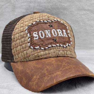 Sonora Hat Cap Snapback Trucker Brown Distressed Mesh Western Cowboy Ranch Rodeo