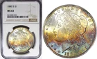 1880-S $1 NGC MS63 SILVER MORGAN DOLLAR ~ EXQUISITE RAINBOW OBVERSE!