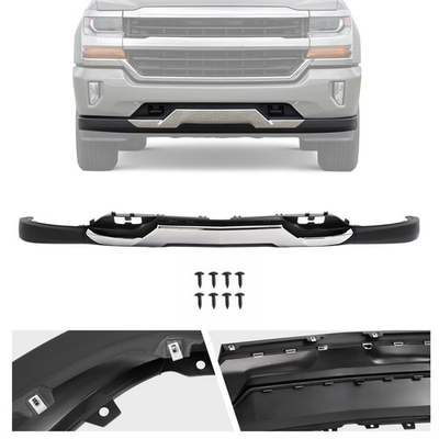 #ad #ad For Chevy Silverado 1500 2016 2019 Black Front Bumper Valance amp;Chrome Skid Plate $85.80