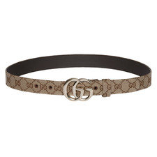 GUCCI 550 GG Marmont Thin Beige/Ebony Belt New  Authentic