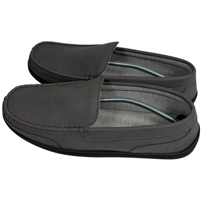 My Slippers by My Pillow Mens 14 Grey Leather Moccasin Comfort Slippers 74460-08 MY PILLOW MY SLIPPER Slip-On Leather Memory Foam Moccasins  main image 3