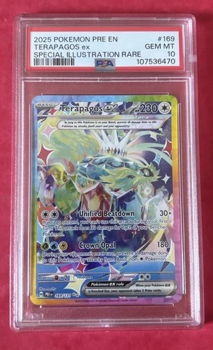Pokemon Terapagos EX Prismatic Evolutions Card 169/131 SIR PSA 10 Gem Mint
