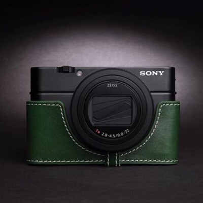Genuine Leather Retro Half Camera Case Bag Cover For Sony RX100 M6 M7 RX100VII