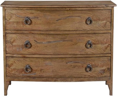 Athens Bowfront Chest   Luxurious Beachwood Finish