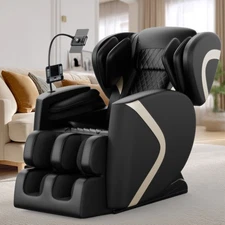 Full Body Massage Chair Black Zero Gravity Shiatsu Massage recliner w/5 Modes