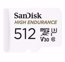 SanDisk 512GB High Endurance Video microSDXC Card with Adapter for Dash Cam and