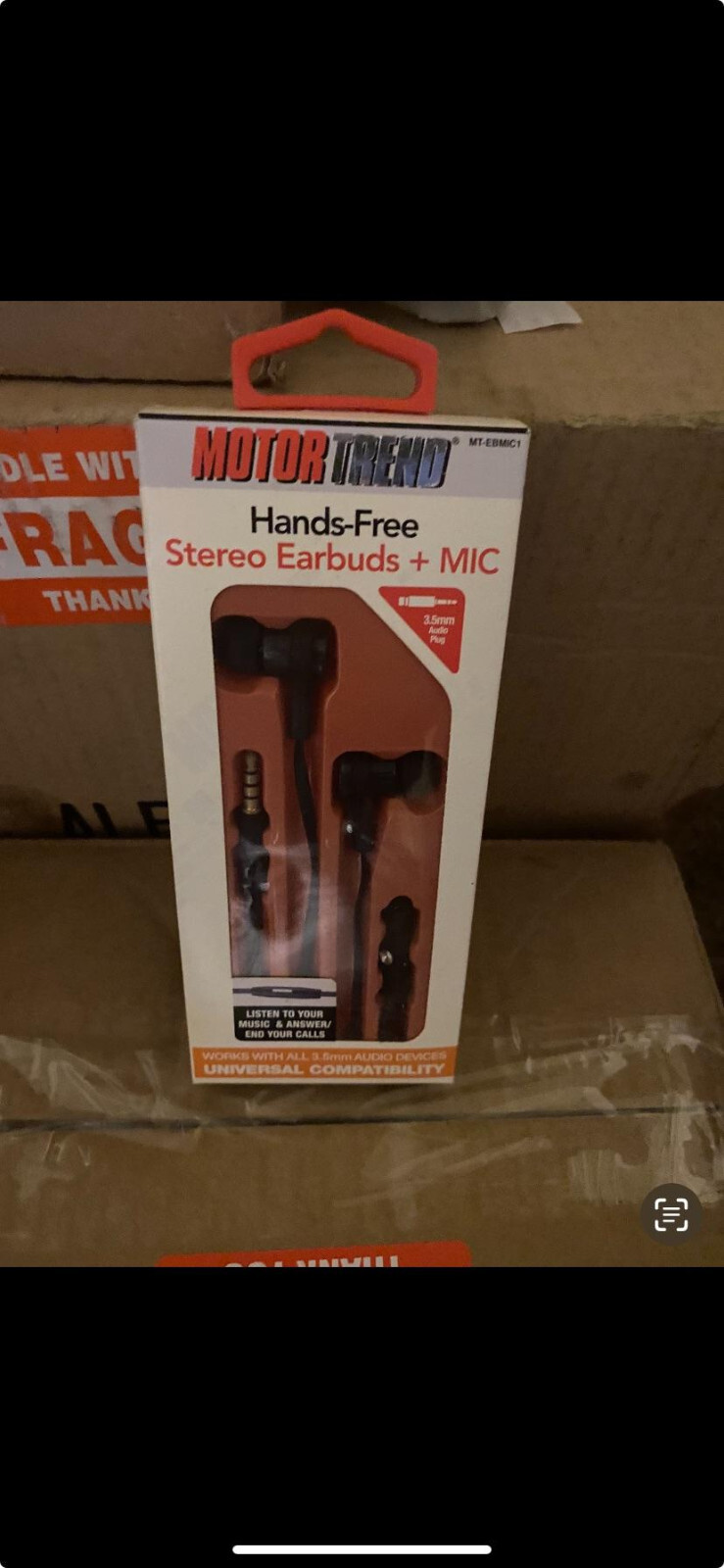 LOT OF 2-- HANDS FREE STEREO EARBUDS + MIC (SHIPS SAME DAY)