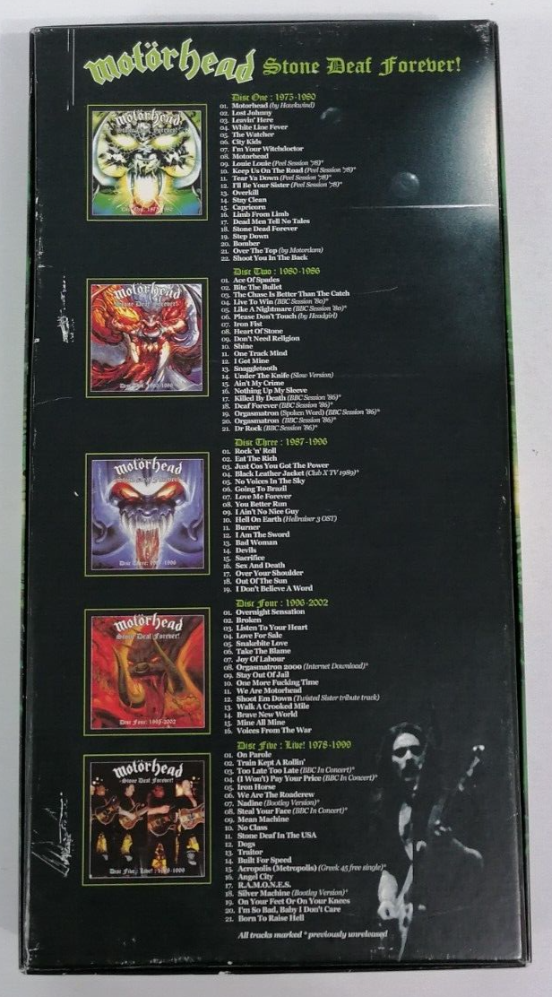 5CD-BOX！MOTORHEAD / STONE DEAF FOREVER！ Motorhead Stone Deaf Forever! CD Box Set Includes Booklet & Poster