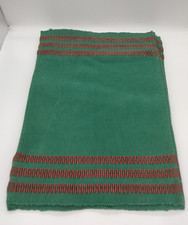 Vintage Pier 1 Set of 6 Placemats Green W/Red Strips Machine Washable 18x13"