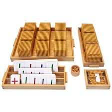 Golden Beads Montessori Toys, Math Manipulatives, Math Bank Game Toys for Pre...