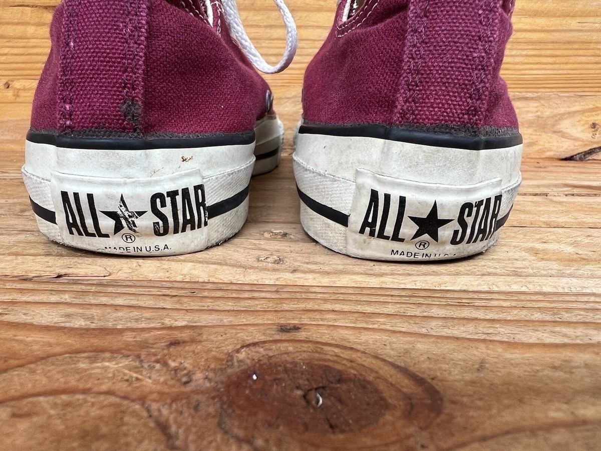 Vintage Converse All Star Chuck Taylor Maroon Low Top Made
