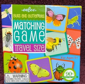 Travel Size "Bugs and Butterflies" Matching Game NEW - $16.50 value