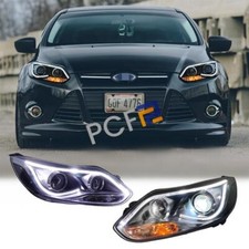 For Ford Focus Hatchback 2012-2014 LED DRL Headlights assembly Double Beam Lens