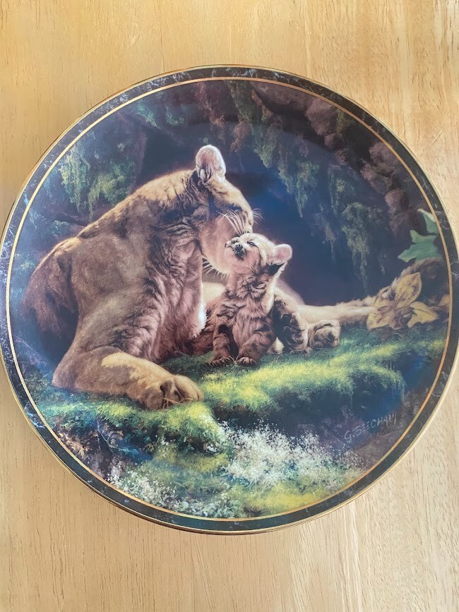 Vintage 1995 Bradford Exchange Nature's Caress Lions Collectible Plate Cherished Moments