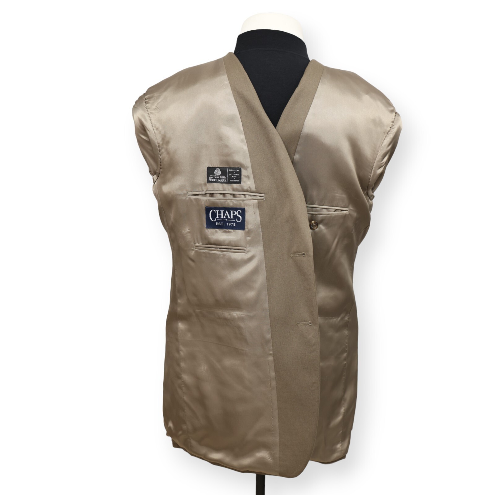 CHAPS mens solid brown 100% WOOL two button sport… - image 5