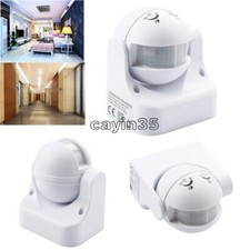 White Outdoor 180&deg; Degree Security PIR Motion Movement Sensor Detector Switch UK