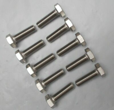 Hex Head Bolt M8 8mm - 1.25 x 25 Long ''10 Bolts'' Stainless Steel  M8-1.25x25