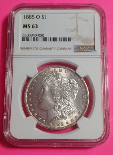 1885 O 1$ MS 63 NGC VERY NICE TONE TO THIS ONE U.S. MORGAN SILVER DOLLAR!!!!!!!!
