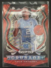 2020 Panini Prizm Draft Picks Collegiate #89 Cole Anthony Ruby Wave Crusade
