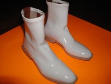Fendi White Patent Neoprene Stretch Logo Sock Ankle Boot -White - Size 37 Size 7