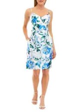 Eliza J Womens Classic Spaghetti-Stra Ivory Blue 14