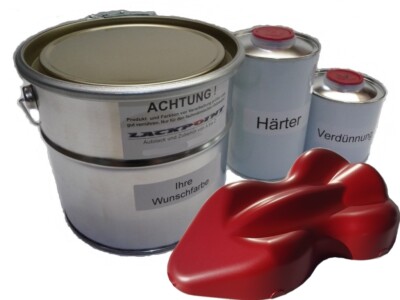 5 Liter Set 2K Car Paint Ruby Red Metallic Matte No Clear Coat Lackpoint Trend