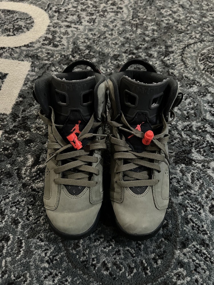 Size 6.5Y - Jordan 6 Retro x Travis Scott Mid Olive