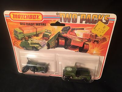 Matchbox LESNEY TP-11 - Two Pack  Jeep & Motor Cycle 1970's - never opened 