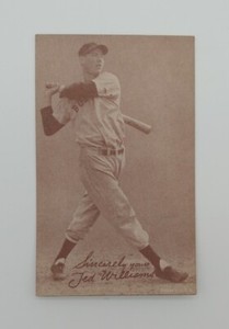 1939-1946 Ted Williams Exhibit Supply Co Salutation Baseball Card Boston Vintage