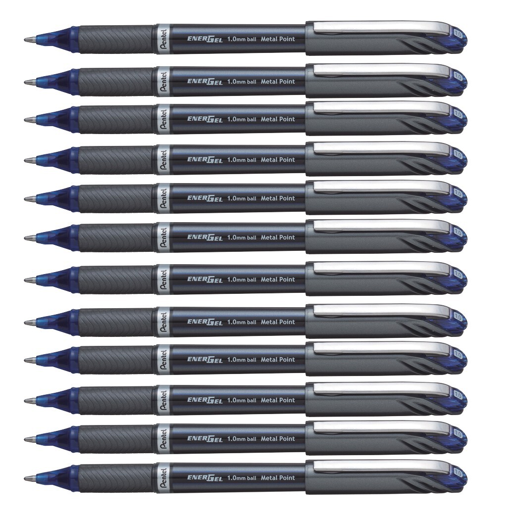 Pentel Energel Plus Rollerball Pen BL30, 0.7mm Tip, Blue ink (Pack of 12 Pens)