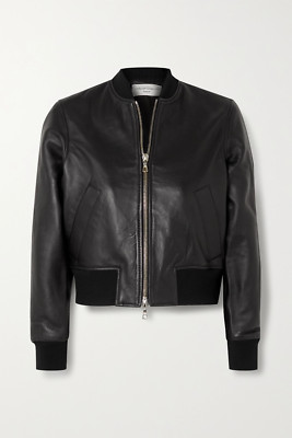 Womens Real Leather Black Bomber Jacket Retro Café Racer Soft Lambskin Coat- 224