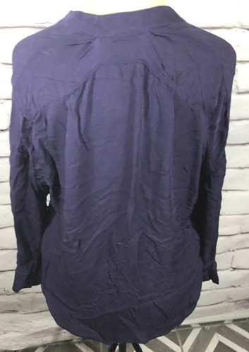 Vince Womens Size XS Purple Long Sleeve Button Up Shirt 100% Silk - Picture 2 of 5